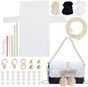 Kit per borse a maglia DIY con tela di rete e plastica, tela da canapa per borse a spalla DIY, kit per creare una borsa a maglia con materiali per progetti di cucito e bordatura.