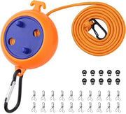 Wascarta Uittrekbare 10 m - Wascarta con 10 Ganci - Wascarta Impermeabile con 10 Wascarta - Per Camping/Outdoor - Portatile - Materiale Robusto - Wascarta Reissaibile
