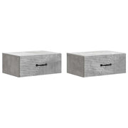 Mobiletto da notte a muro con cassetto 2 pcs Grigio Cemento 898622