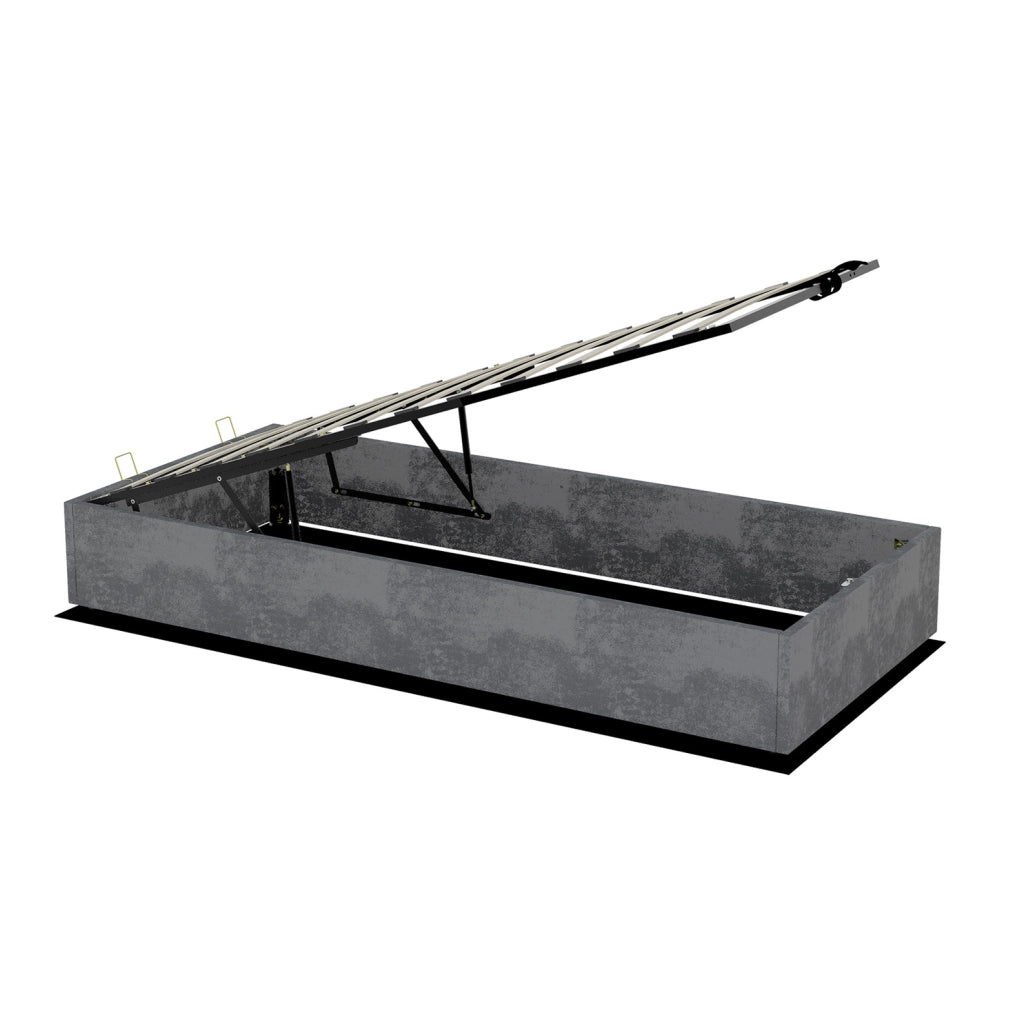 Struttura letto 90 x 200 cm in tessuto e metallo; grigio