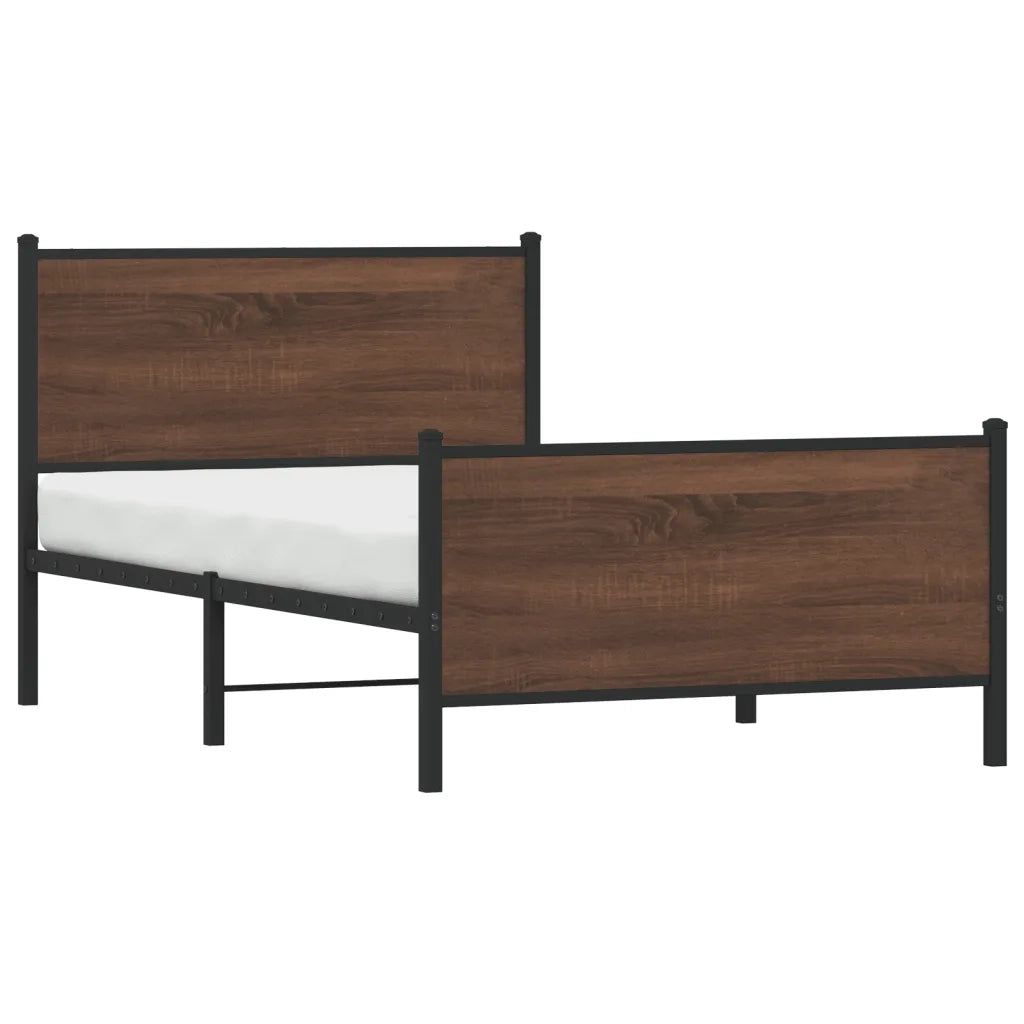 Giroletto senza Materasso in Metallo Rovere Marrone 100x190 cm 4007777