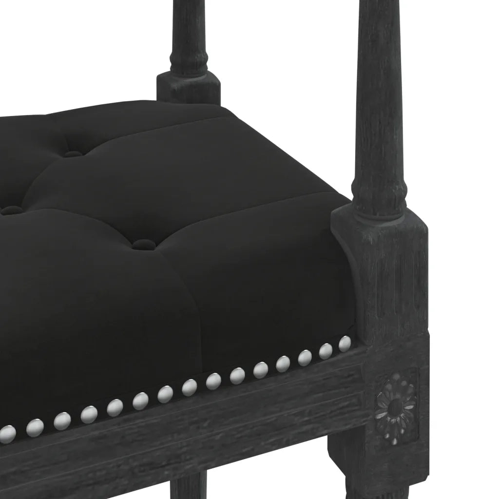 Panca Nera 110x40x70 cm in Velluto 344428