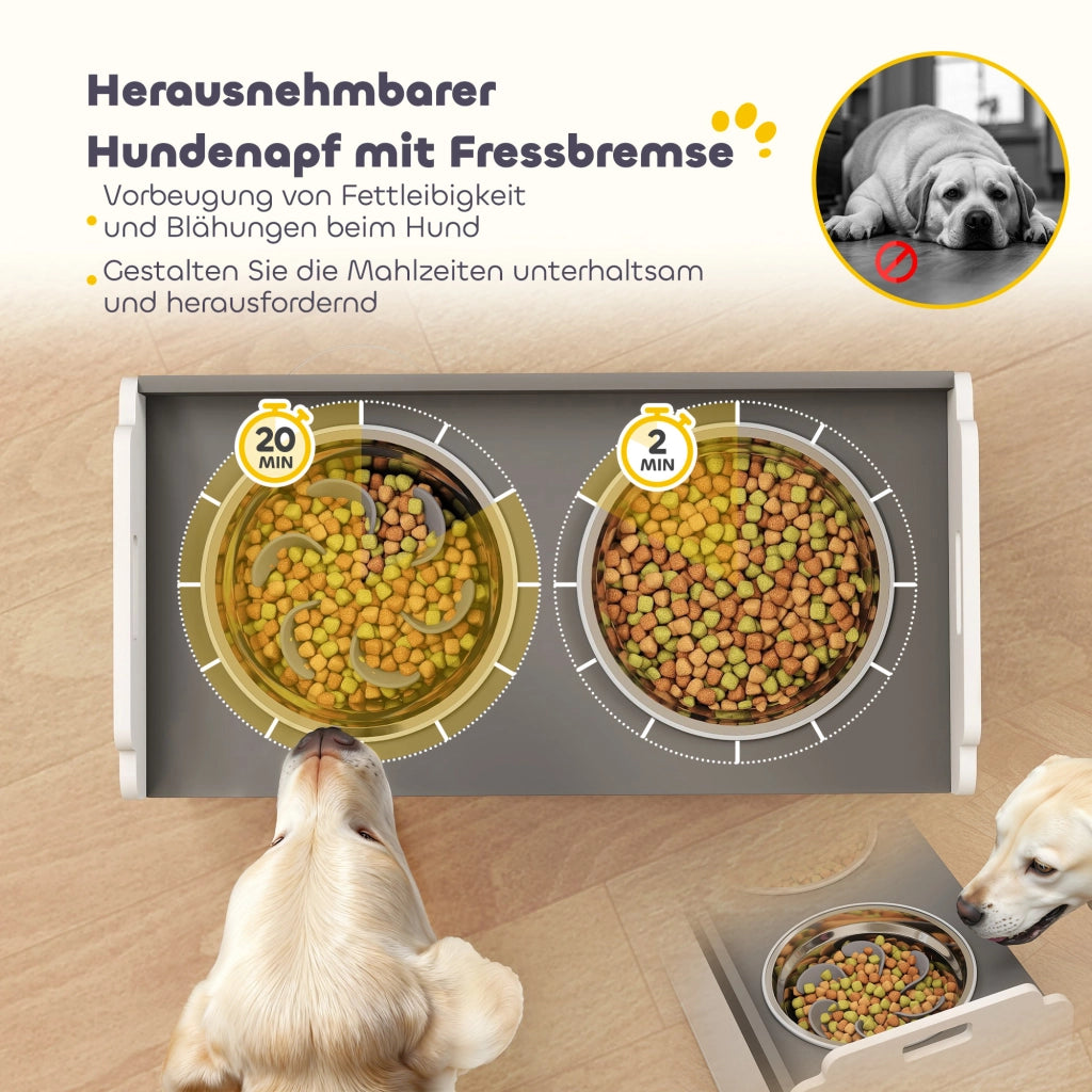 Ciotola per Cane con Mobile di Conservazione ¨C Zephmum ¨C Bianco 60x30x35.5 cm