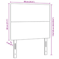 Testiera  Design Piatto Crema 90 cm Tessuto in Corduroy