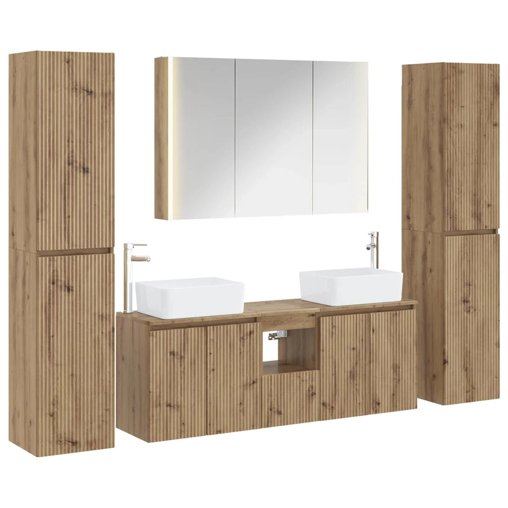 Set di mobili per il bagno 6 pcs Rovere Artigianale 3407238