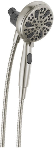 Douchekop magnetico SureDock con 6 posizioni, maniglia da doccia in acciaio lisciato, testa da doccia con tubo, testa da doccia rotonda, set di teste da doccia e maniglie, sistema di aggancio MagnaTite, acciaio inossidabile