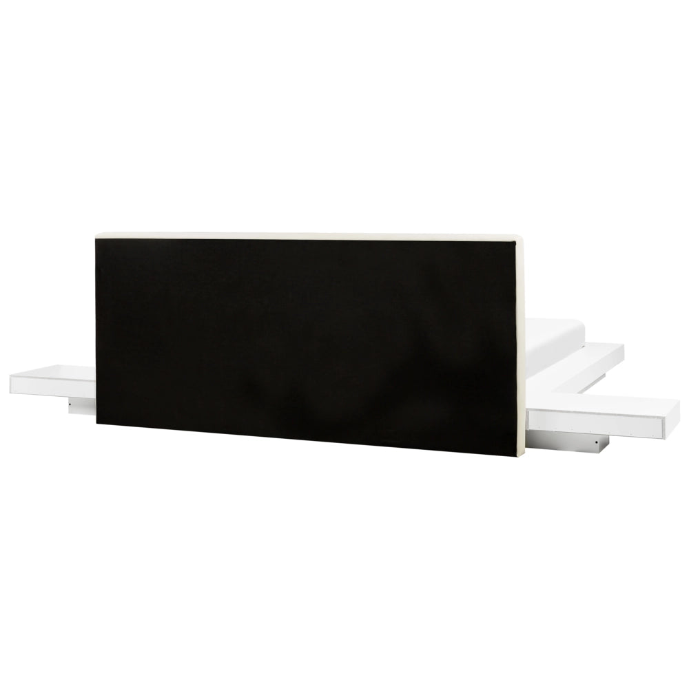 Letto giapponese bianco 160 x 200 cm Letto in legno a basso profilo Camera da letto