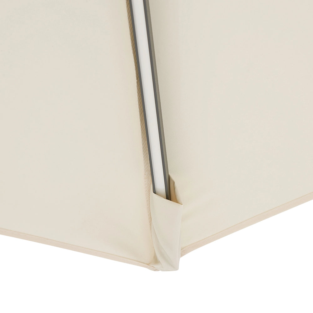 Ombrellone a sbalzo da giardino Parasole in poliestere beige con luce LED ø 285 cm Palo in alluminio Meccanismo a manovella da esterno