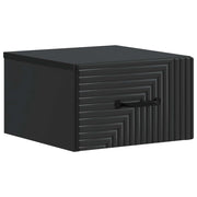 Mobiletto da notte a muro con cassetto Nero 34,5 x 33 x 20 cm