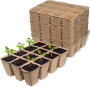 20 pezzi di contenitori per piante di dimensioni 16 x 12 cm, 12 cellule da 4 cm quadrato, contenitori biodegradabili per piante di frutta e verdura.