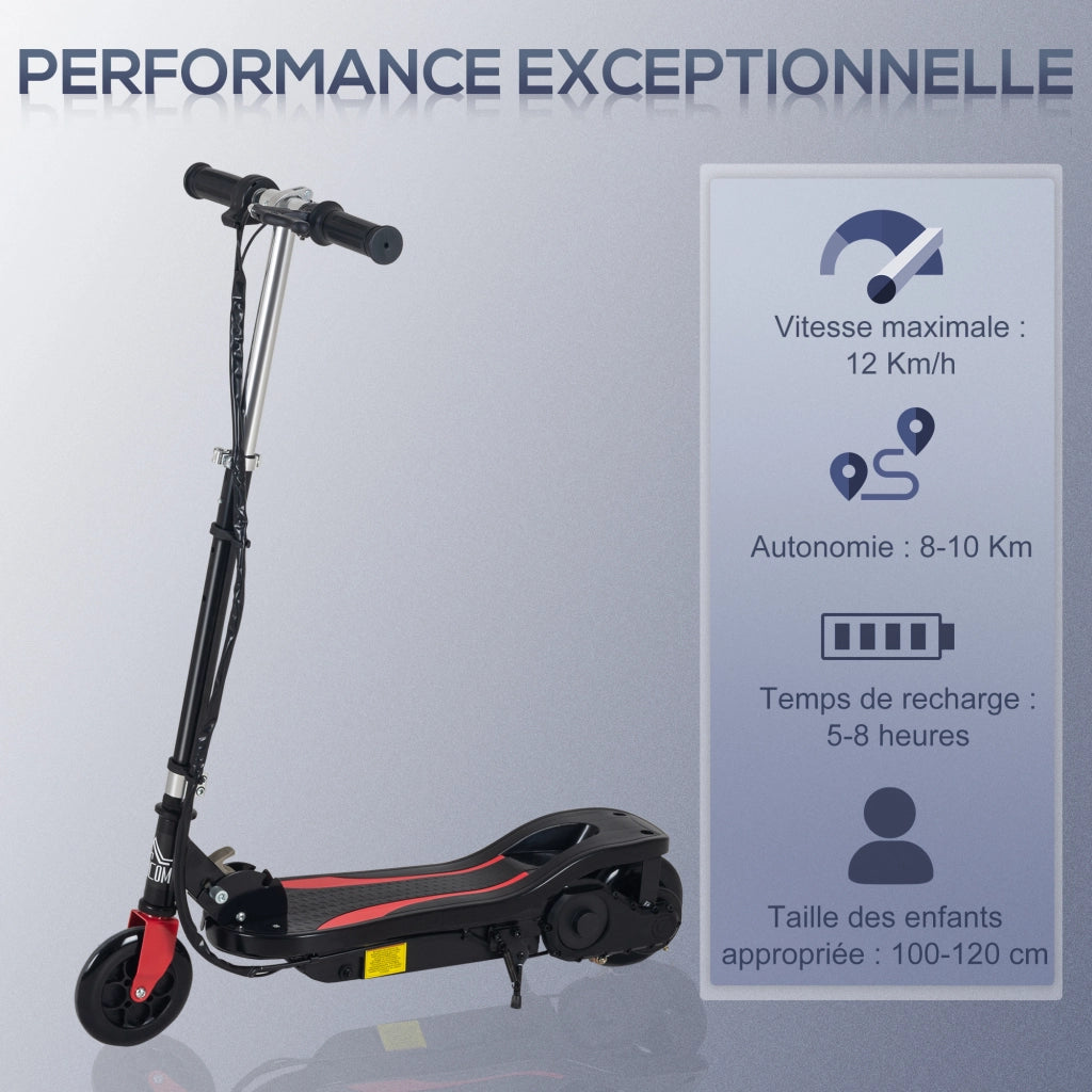 Monopattino Elettrico Pieghevole per Bambini ¨C Xylo ¨C 120W 12km/h 7+ Anni Nero