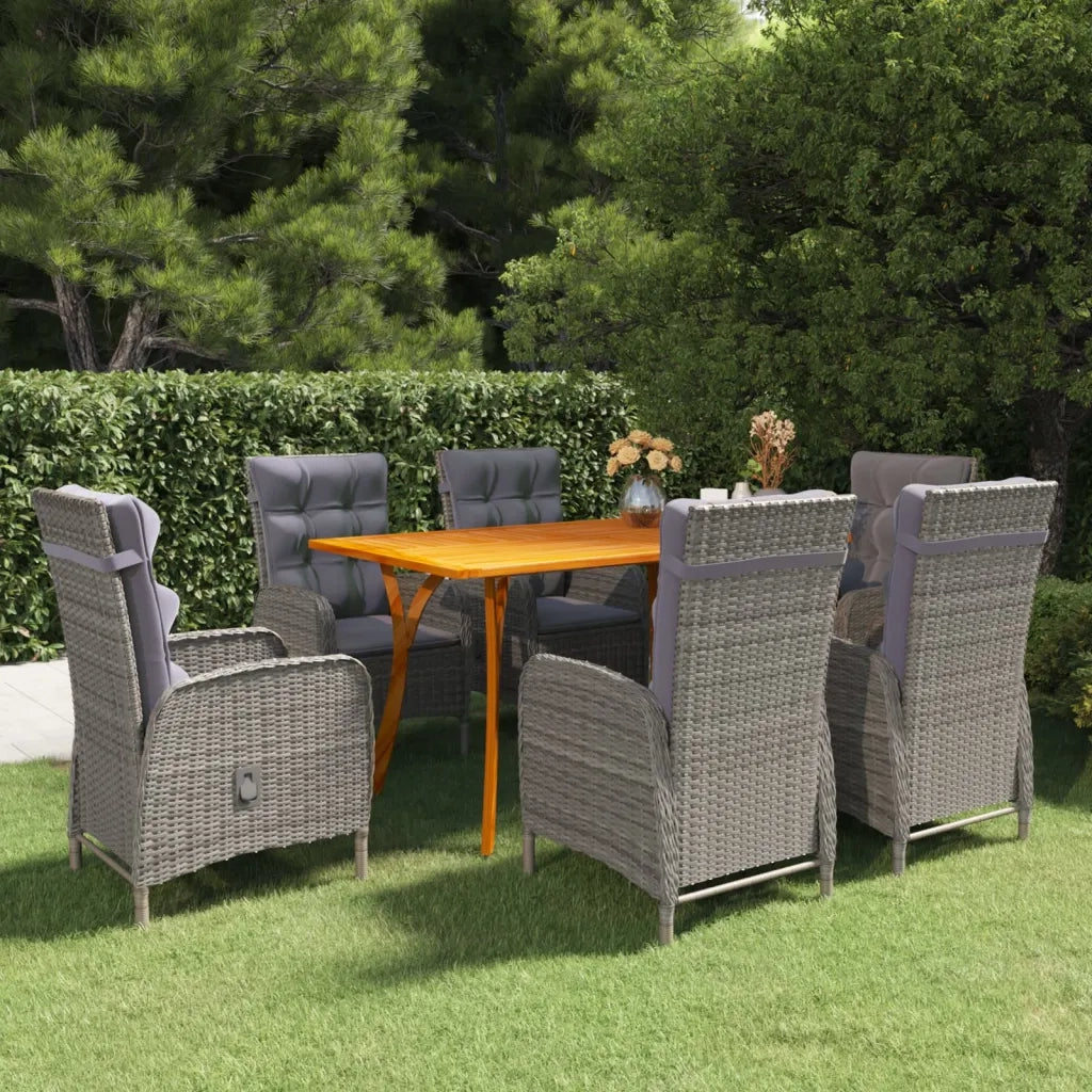 Set da Pranzo da Giardino 7 pz Grigio 3072125