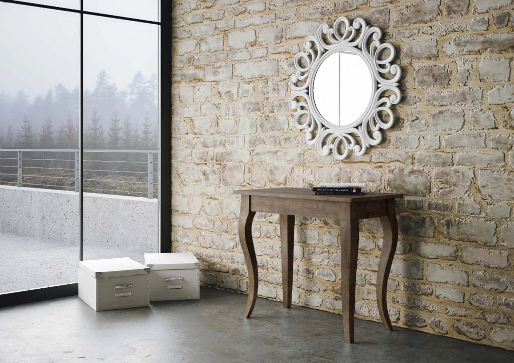 Consolle Allungabile in Legno H77x48x90/308cm Olanda Noce Classica