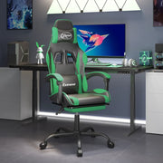 Sedia da Gaming con Poggiapiedi Nero e Verde in Similpellecod mxl 123805
