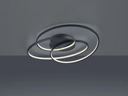 GALE PLAFONIERA LED 38,5W 5000lm, 3000K NERA CERCHI CONCENTRICI CON REGOLAZIONE INTENSITA' CON INTERRUTTORE D.60CM