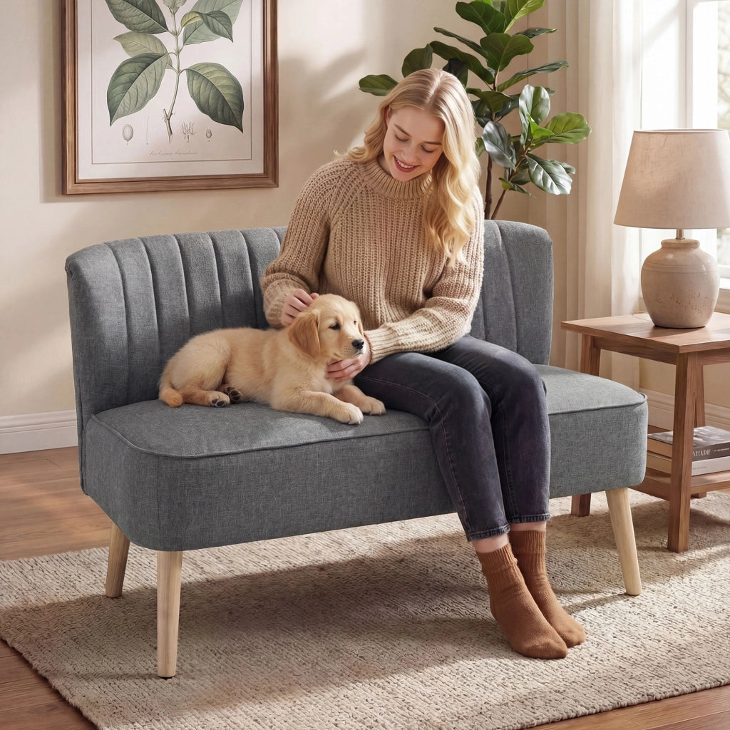 Divano 2 posti in tessuto ¨C zephmum ¨C grigio 117 cm
