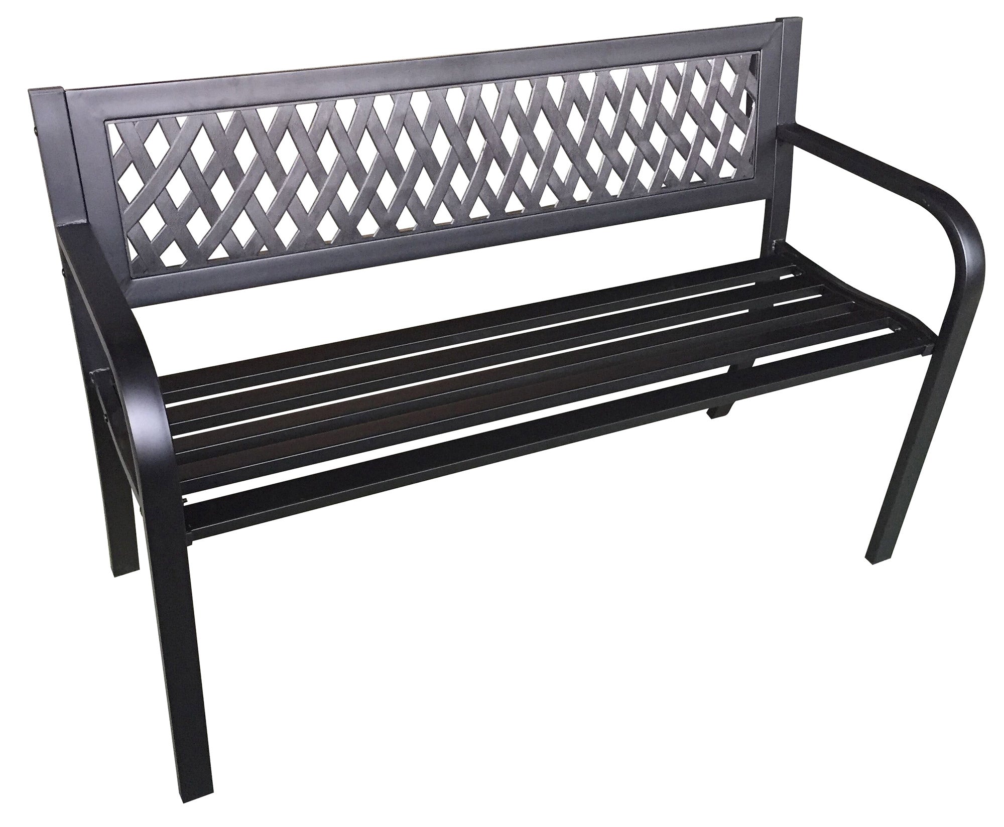 Panchina da Giardino 2 Posti in Acciaio Fadi Boulevard Nera