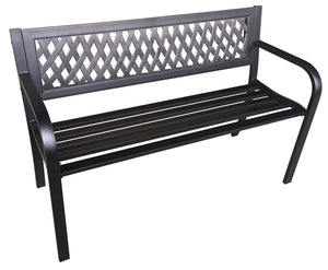Panchina da Giardino 2 Posti in Acciaio Fadi Boulevard Nera