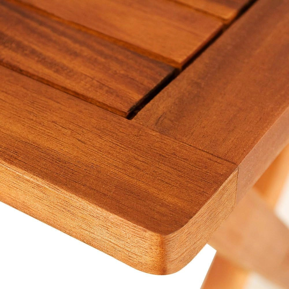 ® Tavolo da Giardino Pieghevole in Legno di Acacia 70x70x73 cm Quadrato Portata 80 Kg Tavolino da Balcone Terrazza Esterno