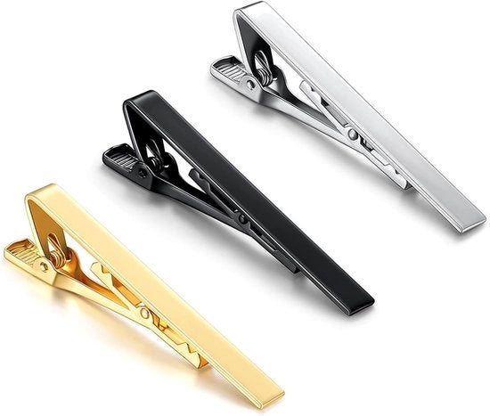 Set di spille per cravatta in oro e argento, 3 pezzi, adatto a San Valentino, matrimonio, festa, appuntamento - accessorio elegante