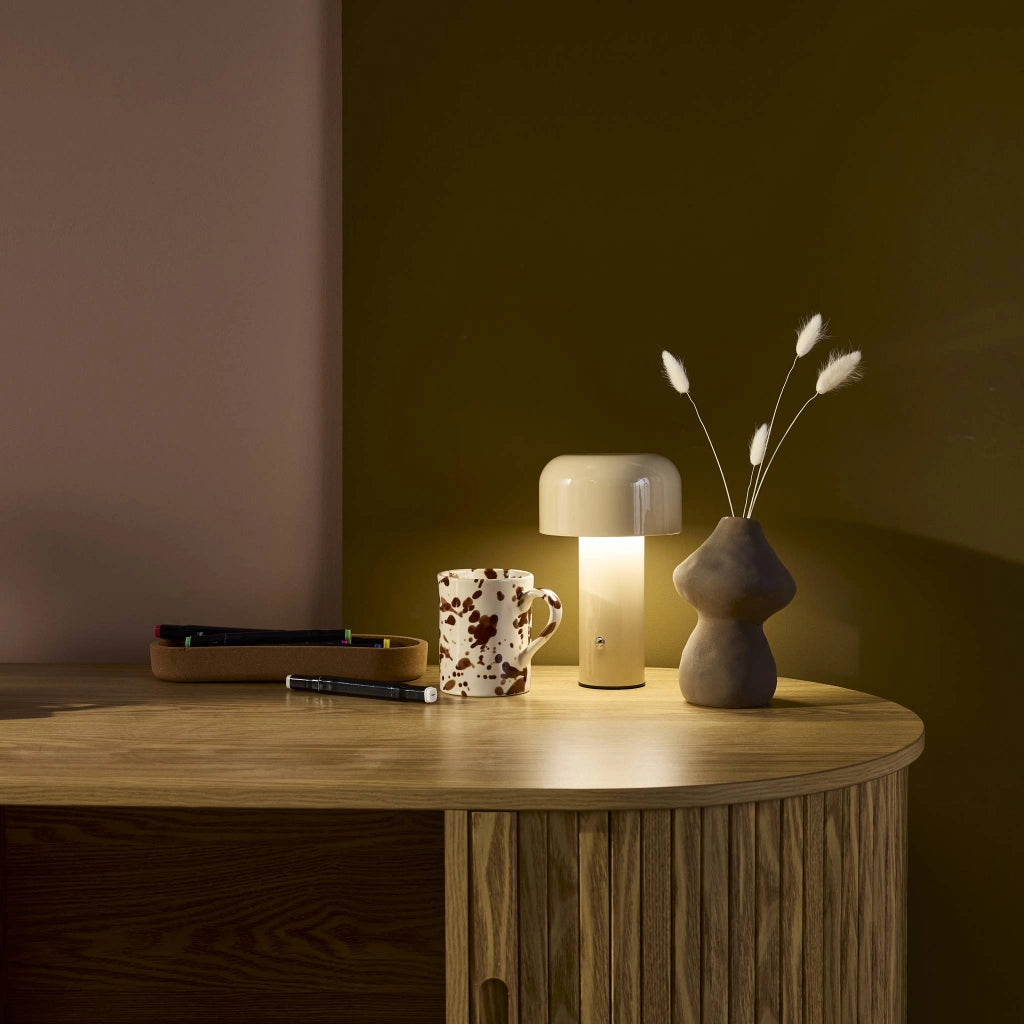 Lampada led in metallo, 13cm, beige