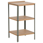 Isola da cucina per esterni in legno di acacia marrone 2 ripiani con top 50 x 50 x 92 cm Giardino cucina pranzo