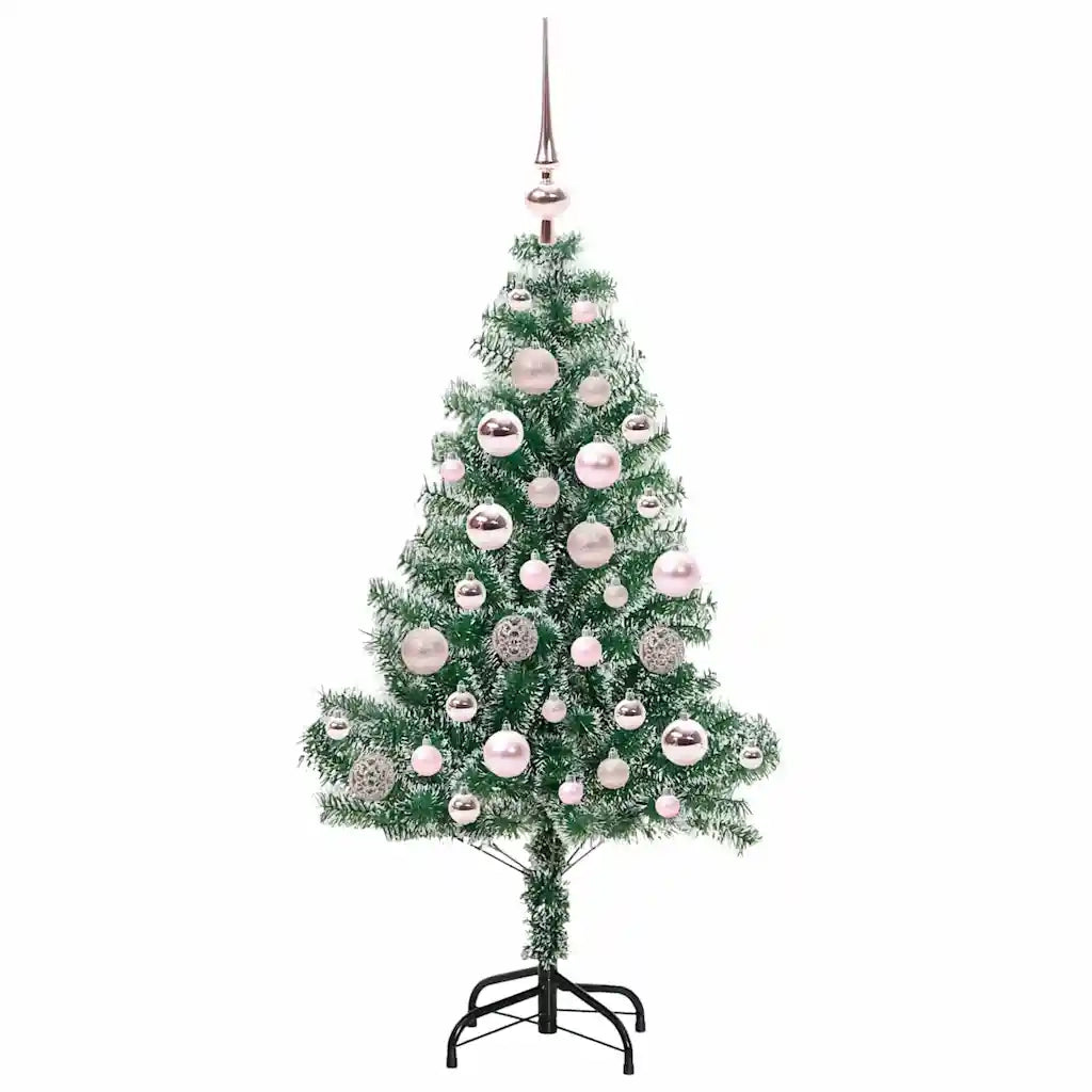 Albero di Natale Artificiale Imbiancato con Luci LED 120 cm 3396799