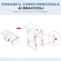 Poltrona Letto Singola Reclinabile su 3 Livelli con Cuscino e 2 Tasche Laterali, 69x82x85cm, Blu
