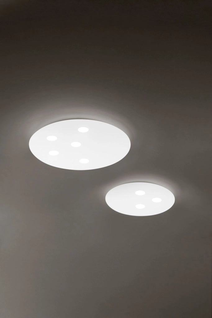 Plafoniera in alluminio colore bianco Random LED 27W + 21W 3000K CRI?80 220-240V 50/60Hz 3840Lm l BIEMISSIONE D.50CM