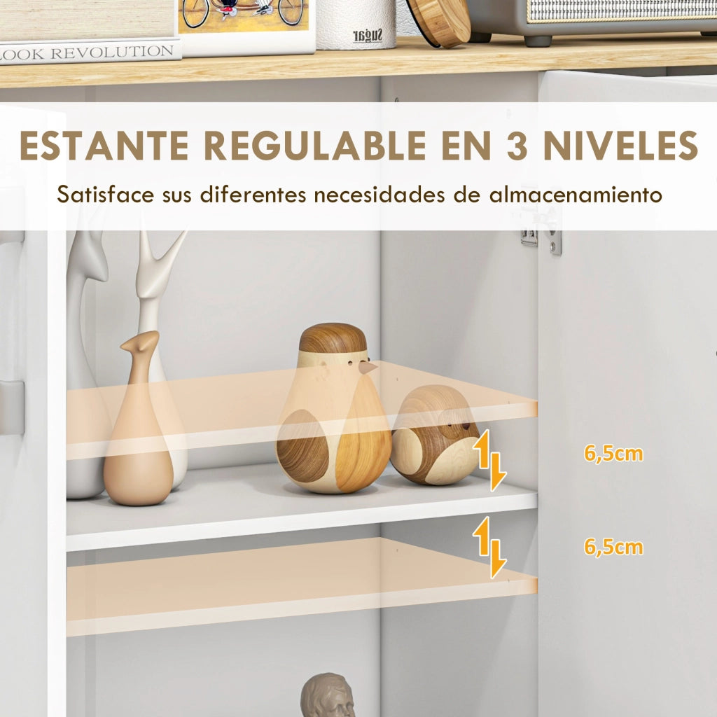 Tavolo da cucina con cassetti e ante ¨C zephmum ¨C 90x30x75,5 cm bianco e legno