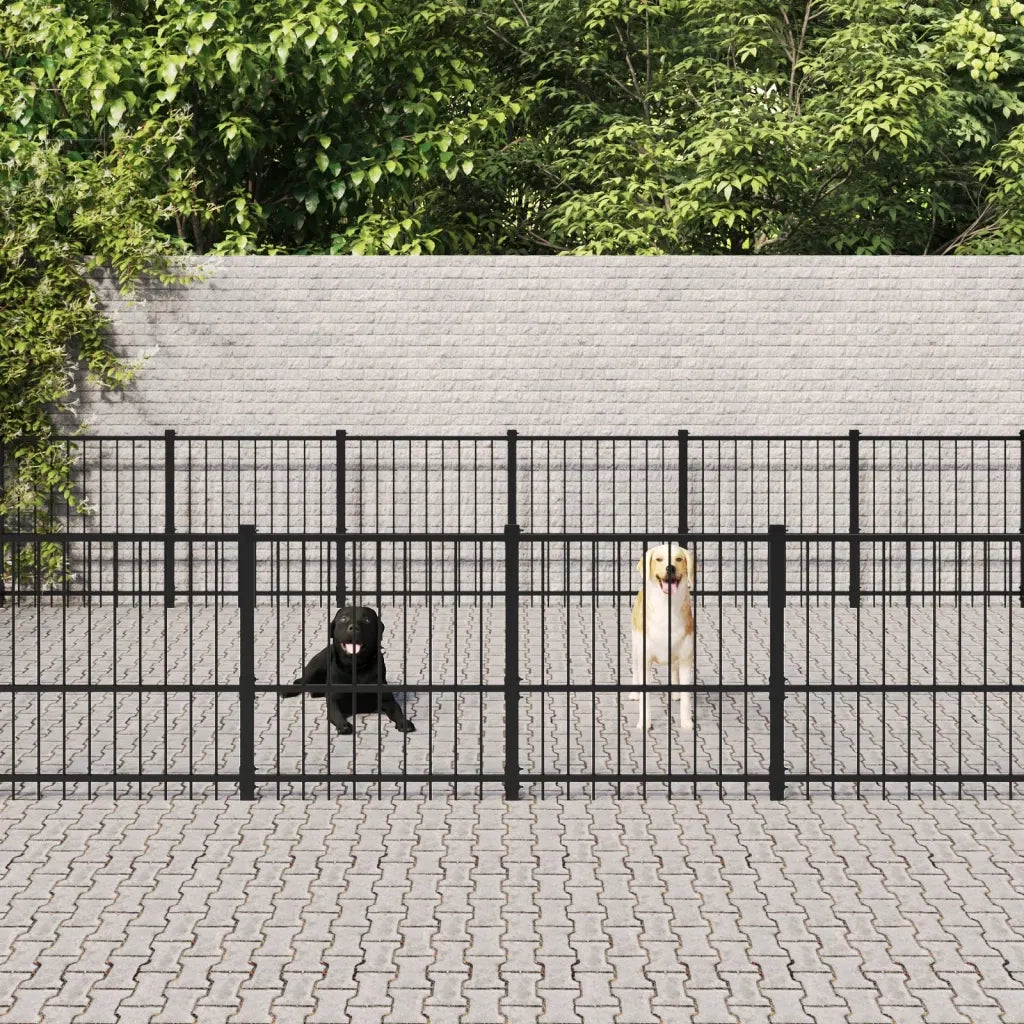 Gabbia per Cani da Esterno in Acciaio 47,05 mÂ²