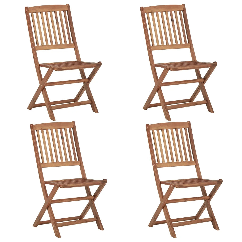 Sedie da Giardino Pieghevoli 4pz con Cuscini Massello d'Acacia 3064693