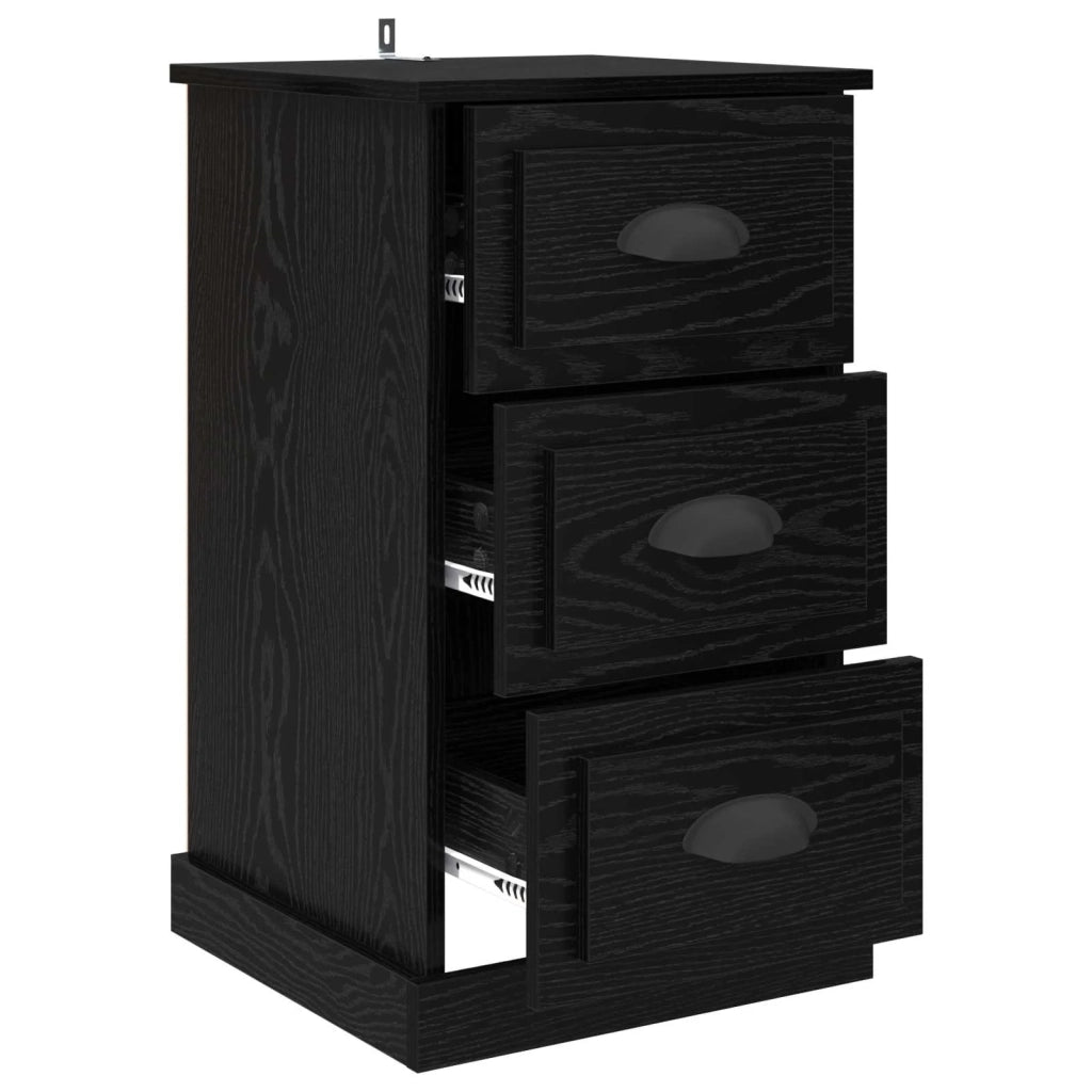 Armadio da Notte con cassetto Rovere Nero 39 x 39 x 67,5 cm