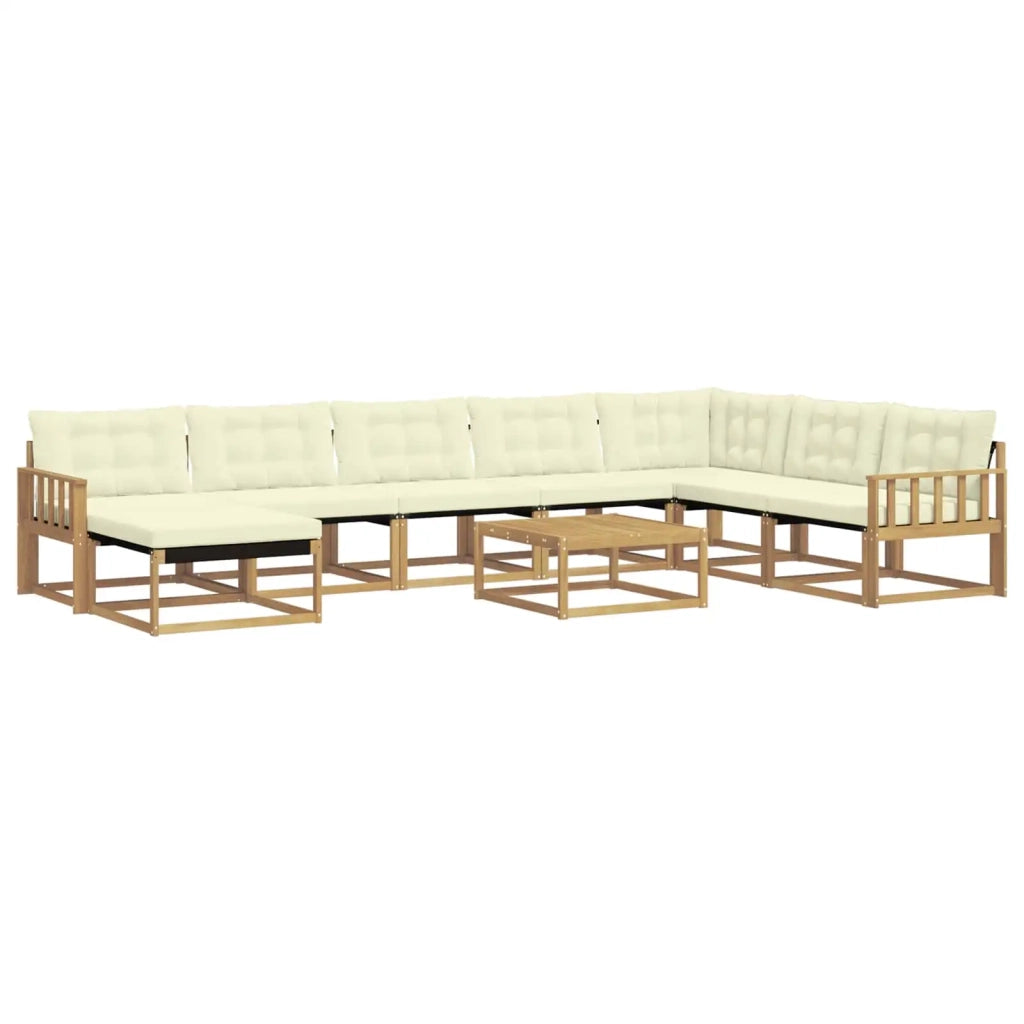 Set di divani da esterno 9 pcs Bianco e Crema 3388992