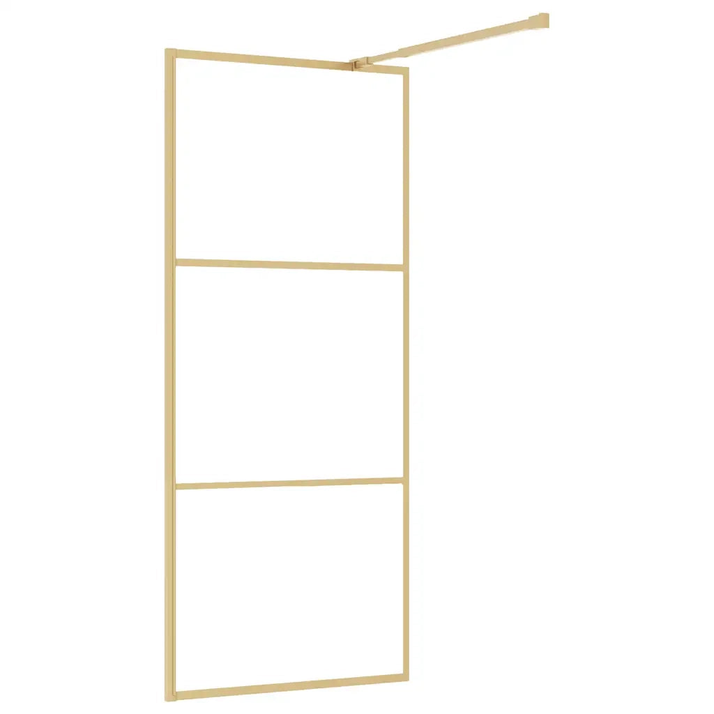 Parete per Doccia Walk-in Vetro Trasparente ESG 80x195 cm Oro