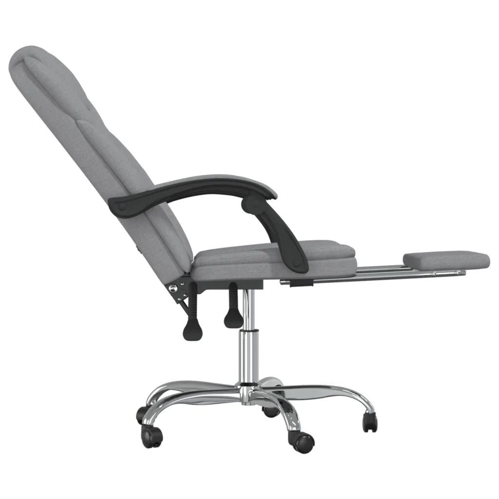 Poltrona | Sedia Relax da Ufficio Reclinabile Grigio Chiaro in Tessuto