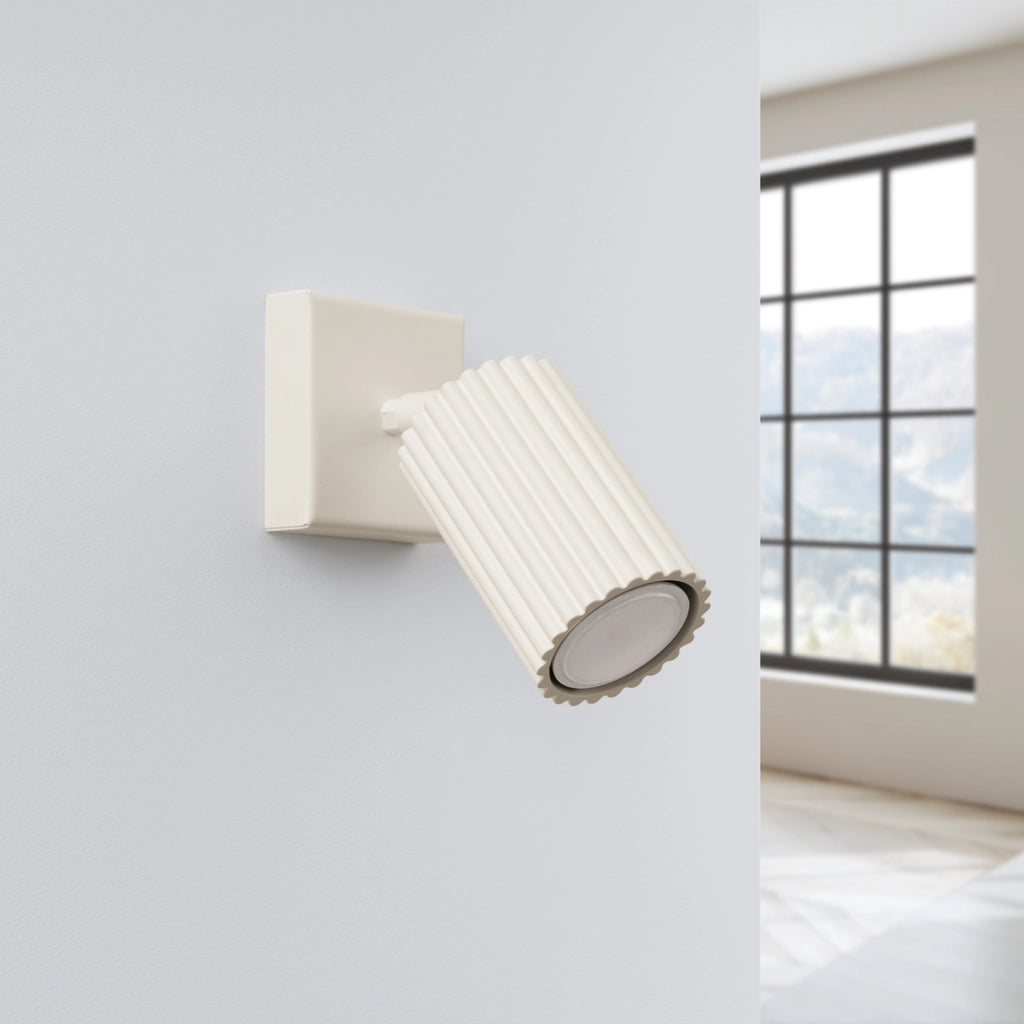 Applique moderna beige spot rigato orientabile GU10 10W Gravio