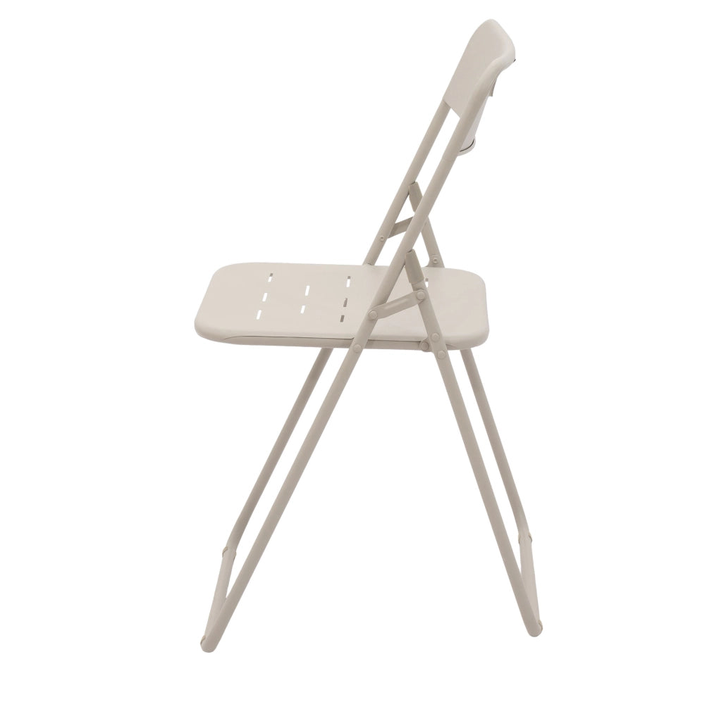 Set bistrot pieghevole da esterno 3 pezzi in acciaio beige