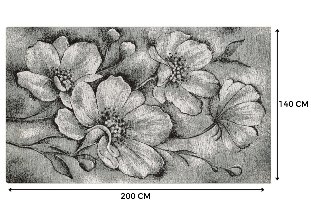 Tappeto Salotto Velour Antiscivolo Disegno Asturia By Suardi - 140x200 - Grigio