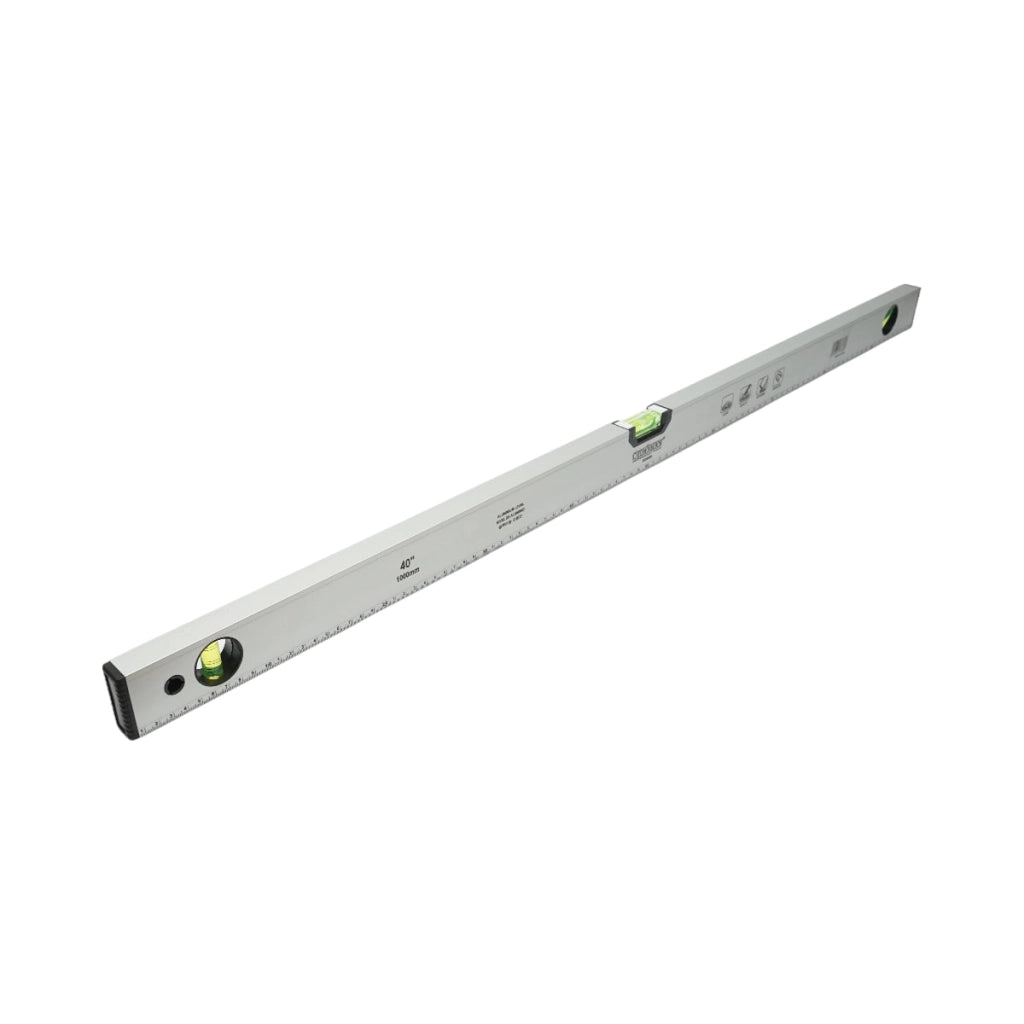 Nivella magnetica in alluminio, 1000mm, con 3 bolle di livello e righello graduato 0-100cm, Crownman