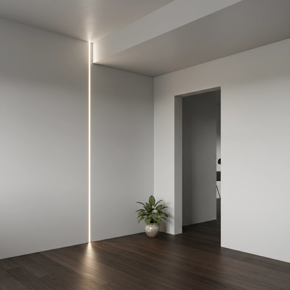 Semilavorato filomuro in cartongesso e alluminio per luce led 8 x 200 cm 5 pz