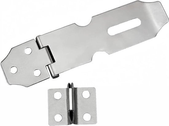Chiusura a muro - Blocco porta - Sicurezza - 4 pollici - Acciaio inox - Chiusura a muro con viti - Chiusura di serratura - Per porta finestra - Gabbia per animali - Grata - Accessori di montaggio