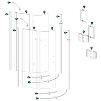 Box doccia semicircolare angolare ginestra 88-90x88-90xh 195 cristallo 8 mm