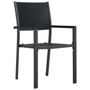 Sedie da Giardino 2 pz | Sedie da Esterno Nere in Plastica Stile Rattan