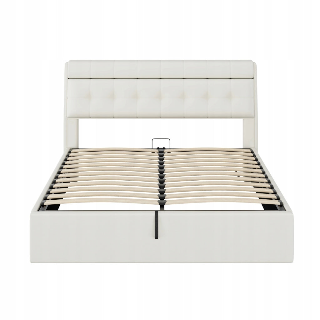Letto singolo con contenitore - Xylo - 160x200cm, PU, Bianco