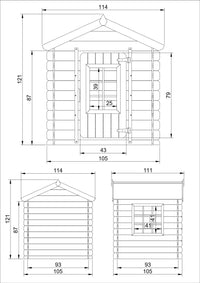 Casetta per Bambini - L111xL113xA121cm/0,9 m2 - Timbela M570M-1 (tetto blu)