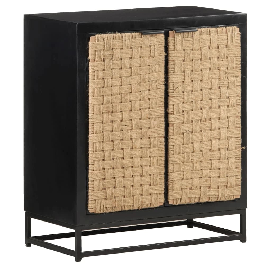 Buffet credenza cassettiera armadio mobile contenitore organizer per cucina soggiorno salotto 60 x 35 x 70 cm legno massello di mango nero 02_0029622