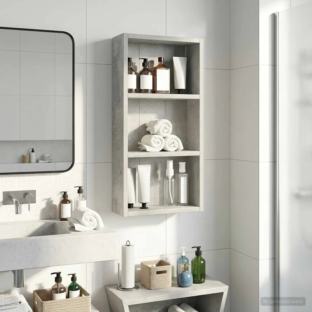 Armadio da bagno a muro Grigio Cemento 30 x 10 x 60,5 cm