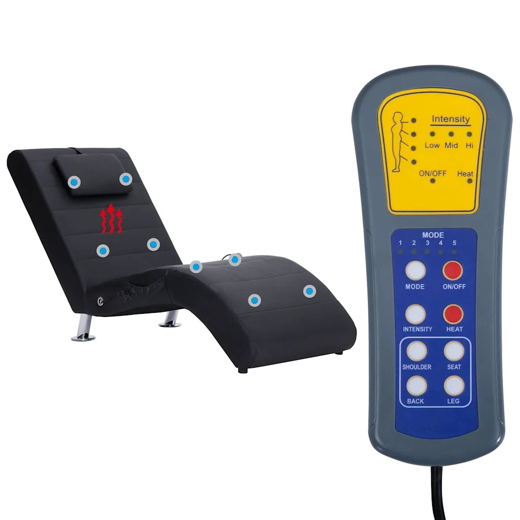 Sdraio Massaggiante con Cuscino Nero in Similpelle CFW2815610