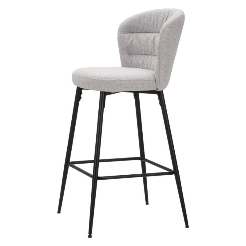 Sgabello Bar Losanna Grigio Set 2 Pz cm 52x59x108